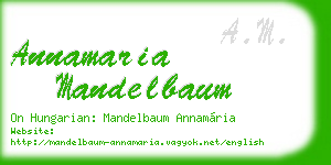 annamaria mandelbaum business card